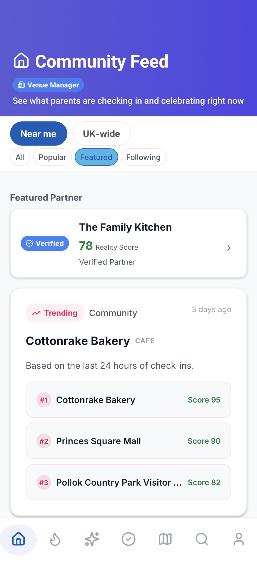 Community Feed showing Featured Partner